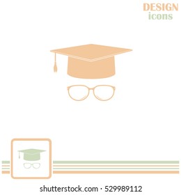 Graduation cap vector icon 