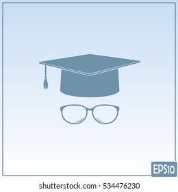 Graduation cap vector icon 