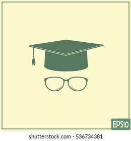Graduation cap vector icon 