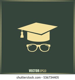 Graduation cap vector icon 