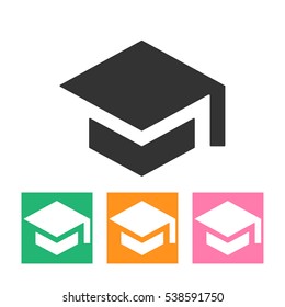 Graduation cap vector icon