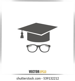 Graduation cap vector icon 