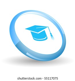 Graduation cap. Vector icon.