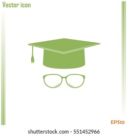 Graduation cap vector icon 