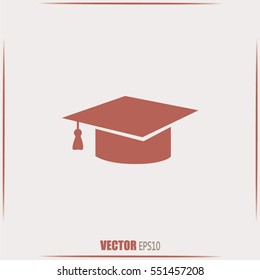 Graduation cap vector icon