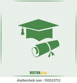 Graduation cap vector icon