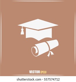 Graduation cap vector icon