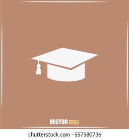 Graduation cap vector icon