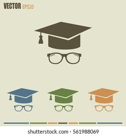 Graduation cap vector icon 