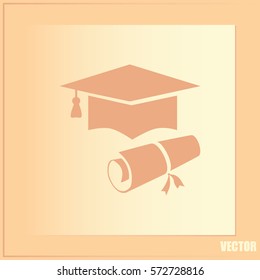 Graduation cap vector icon