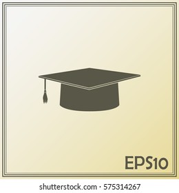 Graduation cap vector icon