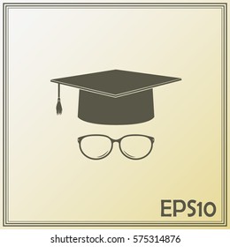 Graduation cap vector icon 