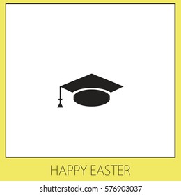 Graduation cap Vector Icon.