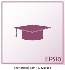 Graduation cap vector icon