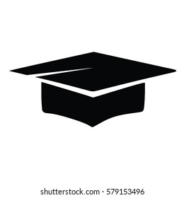 Graduation cap vector icon