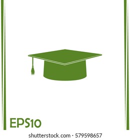 Graduation cap vector icon
