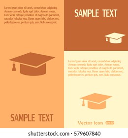 Graduation cap vector icon