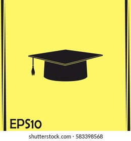 Graduation cap vector icon