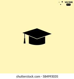 Graduation cap vector icon