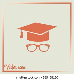 Graduation cap vector icon 
