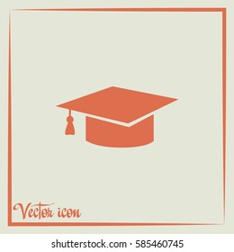 Graduation cap vector icon