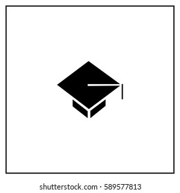 Graduation cap Vector Icon.