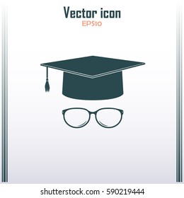 Graduation cap vector icon 