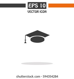 Graduation cap Vector Icon.