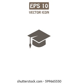 Graduation cap Vector Icon.  