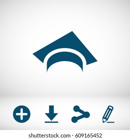 Graduation cap vector icon