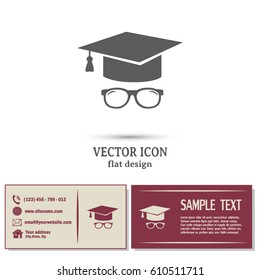 Graduation cap vector icon 