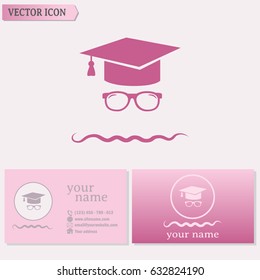 Graduation cap vector icon 