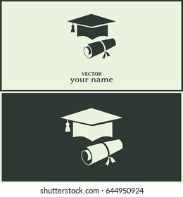 Graduation cap vector icon
