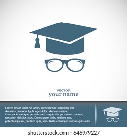 Graduation cap vector icon 