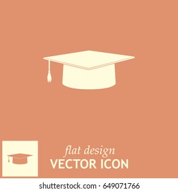 Graduation cap vector icon