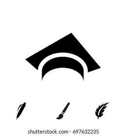 Graduation cap vector icon