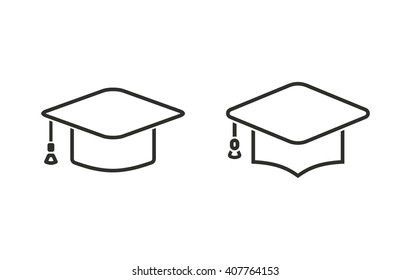 Graduation cap vector icon. Black  illustration isolated on white  background for graphic and web design.