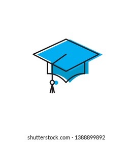 graduation cap vector icon concept, isolated on white background