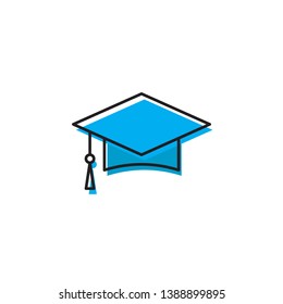 graduation cap vector icon concept, isolated on white background