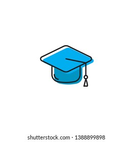 graduation cap vector icon concept, isolated on white background