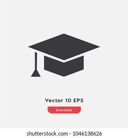 Graduation cap vector icon. Diploma symbol. Best modern flat pictogram illustration sign for web and mobile apps design