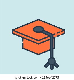 Graduation cap vector icon. Education hat.Student cap. Education icon - Vector