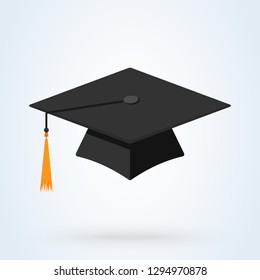 Graduation cap vector icon. flat illustration hat education symbol