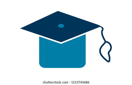  Graduation Cap vector icon flat style graphical symbol.
