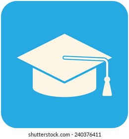 Graduation cap, vector icon flat design