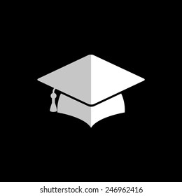 Graduation cap  - vector icon, flat design