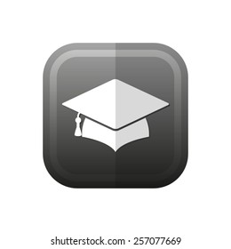 Graduation cap  - vector icon, flat design