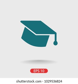 Graduation cap vector icon,  hat student icon