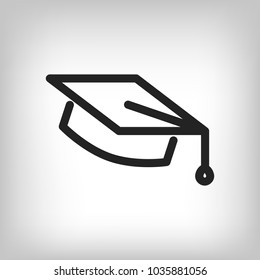Graduation cap vector icon,  hat student icon