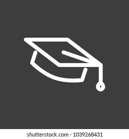 Graduation cap vector icon,  hat student icon